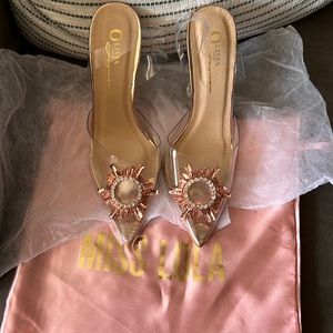 Miss lola clear and rose gold heel brand new never won size 7